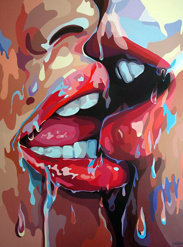 EL BESO. (Acrílico sobre lienzo.) Artista: SANDRA GARCIA RUIZ. ©Todos los derechos reservados.